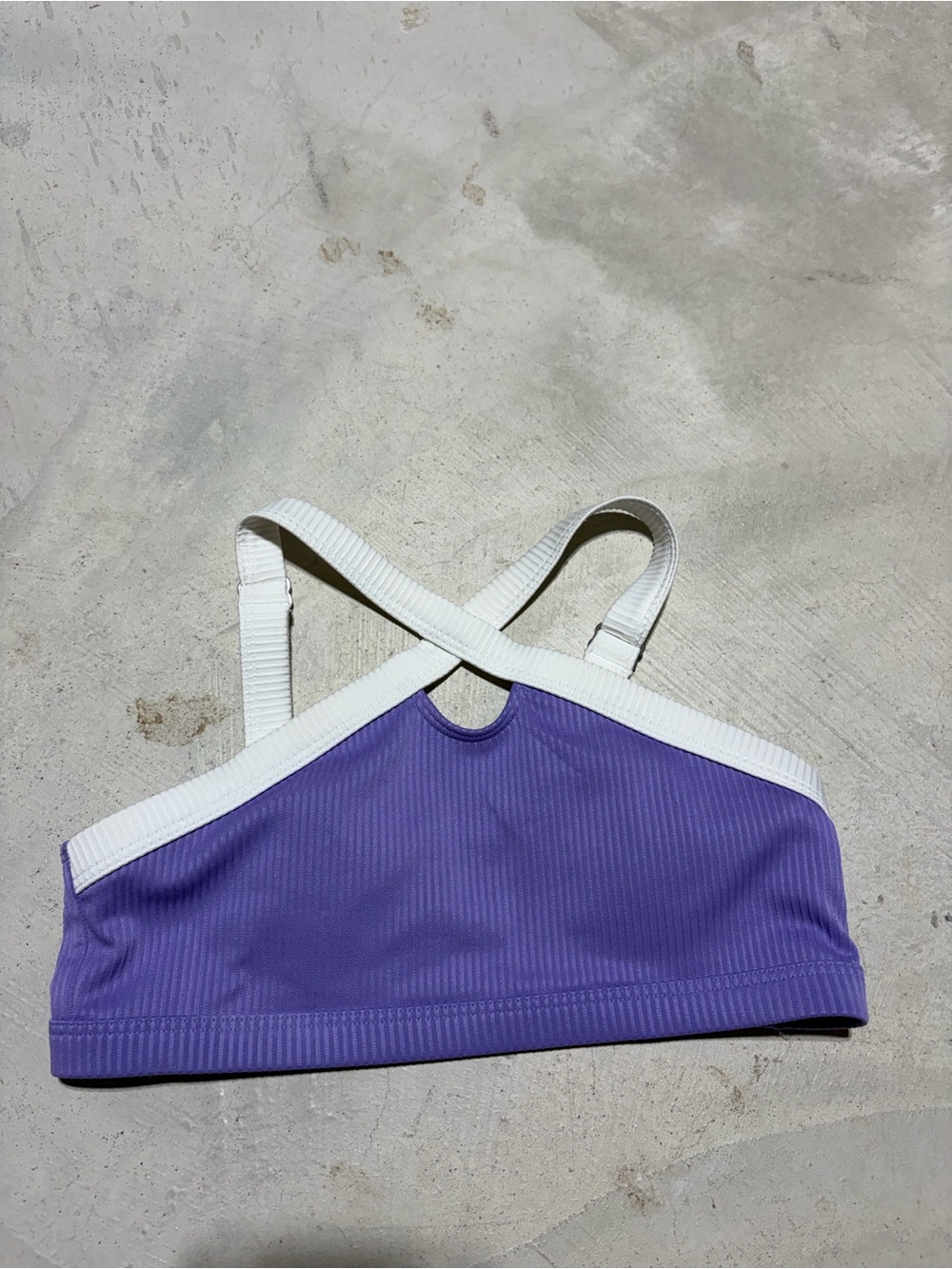 Abercrombie kids Purple Ribbed swimsuit top 11/12
